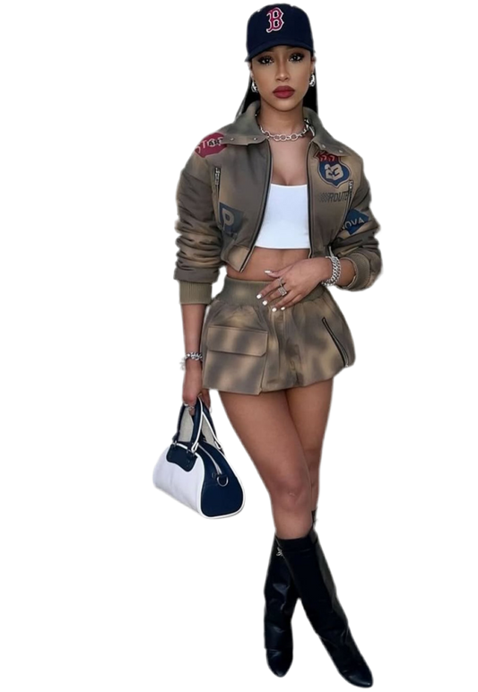 Bomber Skirt Set