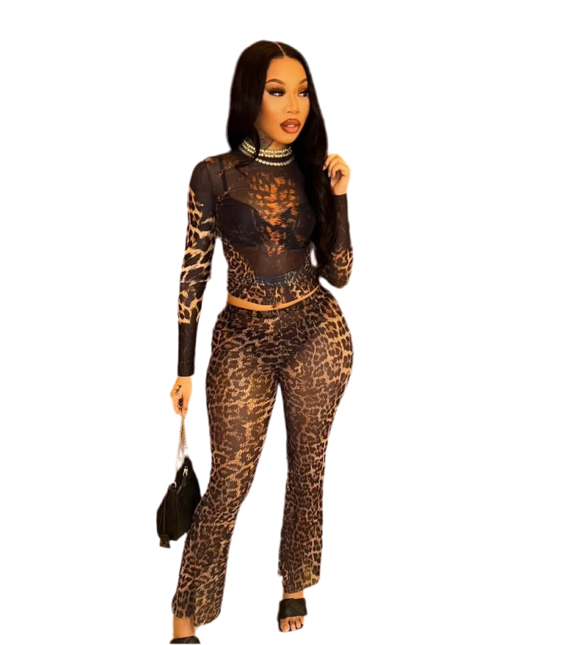 Mesh Me Leopard Set